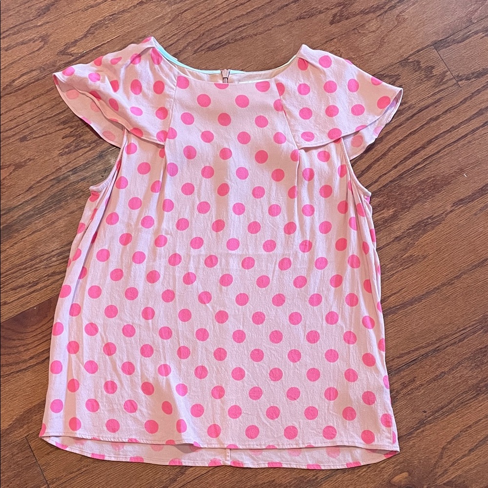 Boden Pink Polka Dot Blouse
